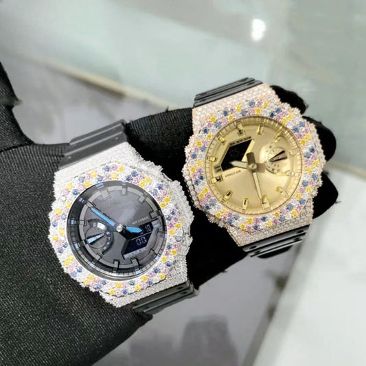 Iced Out Watch Bezel and Strap Set