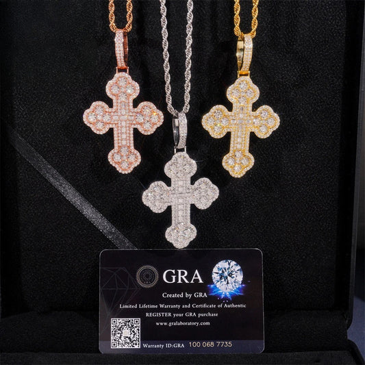 Flower Cross Pendant Necklace for Men, image 3
