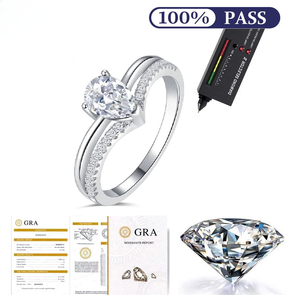 Pear Cut Moissanite Ring, image 3