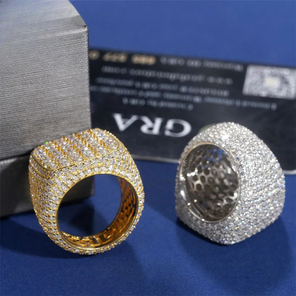 Iced Out Cross Signet Ring for Men, image 2