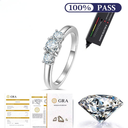 Three Stone Moissanite Ring, image 3