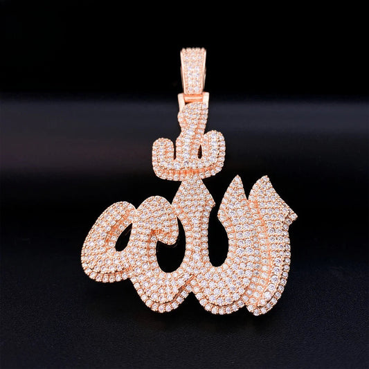 Iced Out Arabic Pendant Necklace for Men