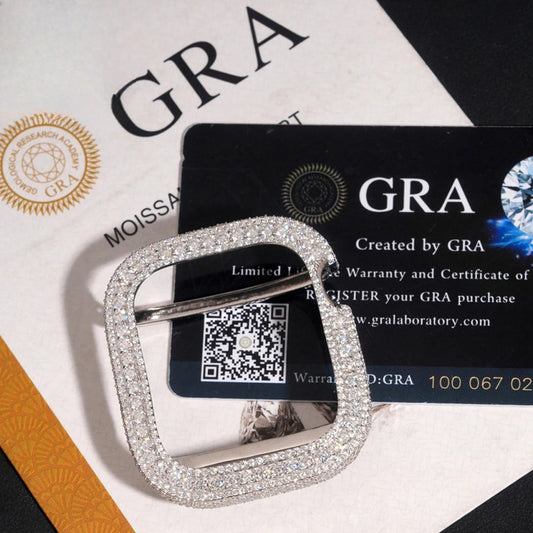Iced Out Moissanite Watch Case for Apple Watch 45mm, image 3